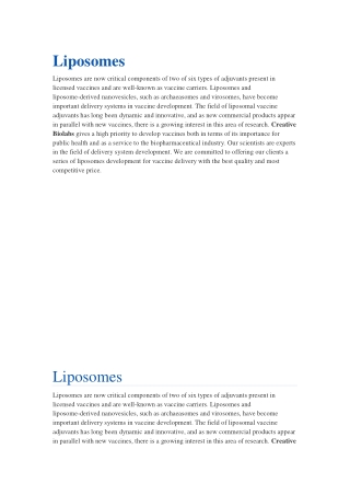 an introduction for Liposomes