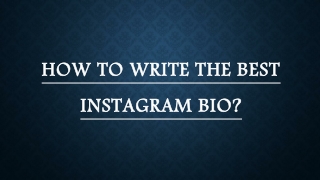 How To Write Best Instagram Bio