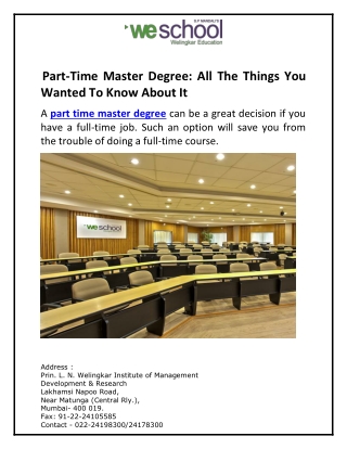 Part-Time Master Degree: All The Things You Wanted To Know About It