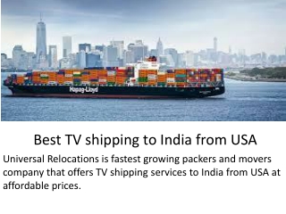 Best TV shipping to India from USA