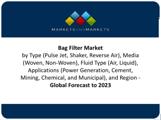 The global bag filter market is projected to grow at a CAGR of 5.54%, from 2018 to 2023.