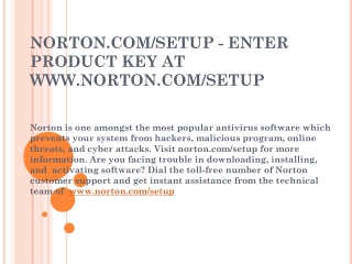 NORTON.COM/SETUP - NORTON ANTIVIRUS ACTIVATION PRODUCT