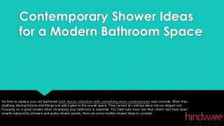Contemporary Shower Ideas for a Modern Bathroom Space