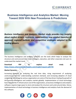 Business Intelligence and Analytics Market Segmentation, Application, Technology & Analysis Report