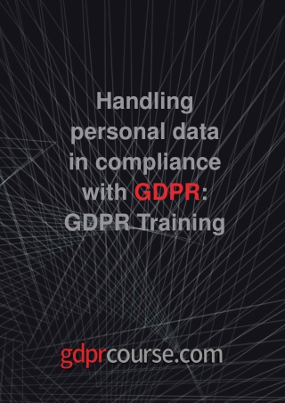 Handling personal data in compliance with GDPR: GDPR Training