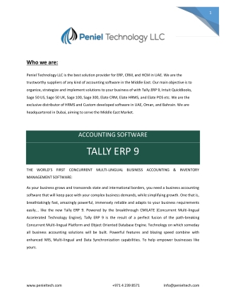 Tally ERP 9, Tally ERP 9 Dealer in Dubai, UAE, Abu Dhabi, Oman