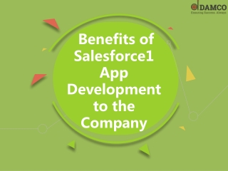 Benefits of Salesforce1 App Development to the Company