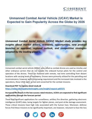 Unmanned Combat Aerial Vehicle (UCAV) Market Advancements to Watch Out For 2026