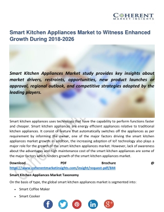 Smart Kitchen Appliances Market: Moving Toward 2026 With New Procedures & Predictions
