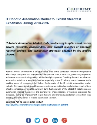 IT Robotic Automation Market: Adoption of Innovative Offerings to Boost Returns on Investment