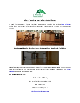 Floor Sanding Specialists in Brisbane