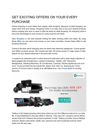 GET EXCITING OFFERS ON YOUR EVERY PURCHASE