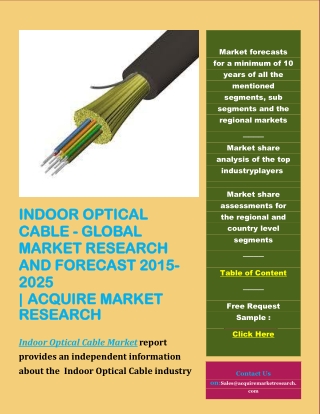 Indoor Optical Cable - Global Market Research and Forecast 2015-2025