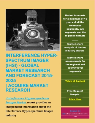 Interference hyper spectrum imager (ihsi) - global market research and forecast, 2015-2025
