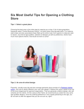 Six Most Useful Tips for Opening a Clothing Store