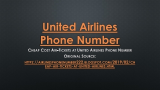 Cheap Cost Air-Tickets at United Airlines Phone Number- Free PDF