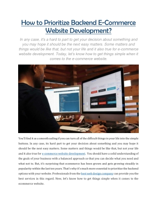 e-commerce website development