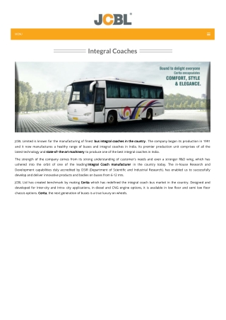 Best Integral Coach Manufacturers in India