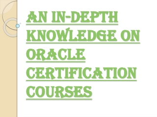 Studying For an Oracle Certification Courses