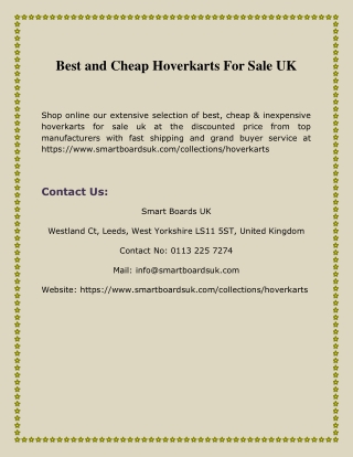 Best and Cheap Hoverkarts For Sale UK