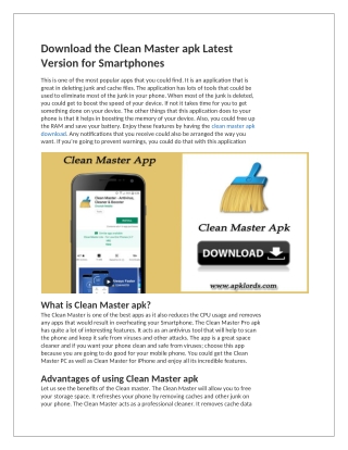 Clean Master apk