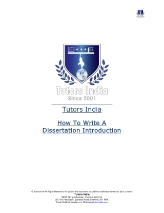 How to write a dissertation introduction | TutorsIndia