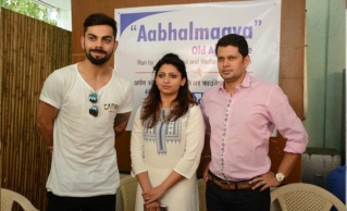 Mr. Amit Bhosale With Virat Kohli at Old Age Home in Pune.