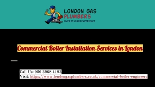 Commercial Boiler Installation Services in London