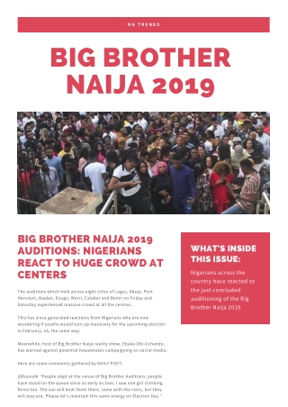 Big Brother Naija 2019 Auditions: Nigerians React to Huge Crowd at Centers