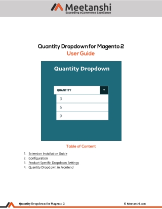 Magento 2 Quantity Dropdown