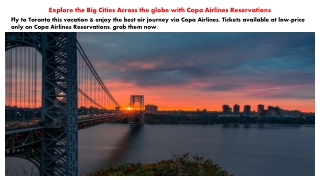 Explore the Big Cities Across the globe with Copa Airlines Reservations