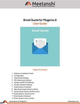 Magento 2 Email Quote