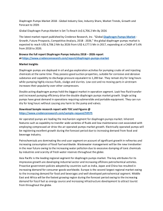 Diaphragm Pumps Market 2018 to 2026