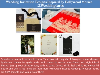 Wedding Invitation Designs Inspired by Hollywood Movies – 123WeddingCards