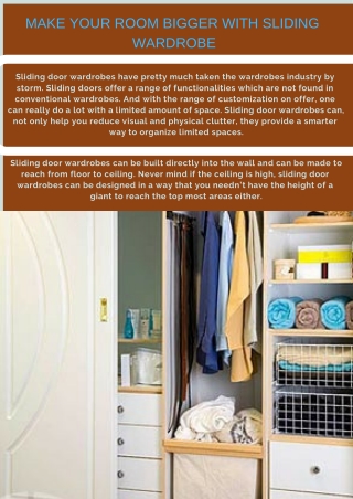 Make Your Room Bigger With Sliding Wardrobe
