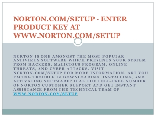 NORTON.COM/SETUP - NORTON ANTIVIRUS ACTIVATION PRODUCT KEY