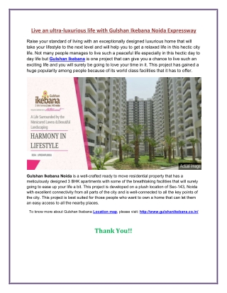 Live an Extraordinary lifestyle with Gulshan Ikebana Noida