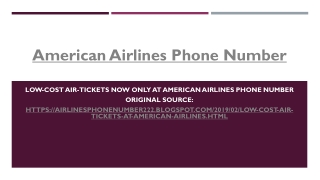 Low-Cost Air-Tickets Now Only At American Airlines Phone Number