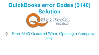 QuickBooks Error 3140: Reasons & solution by Qb pro Solution