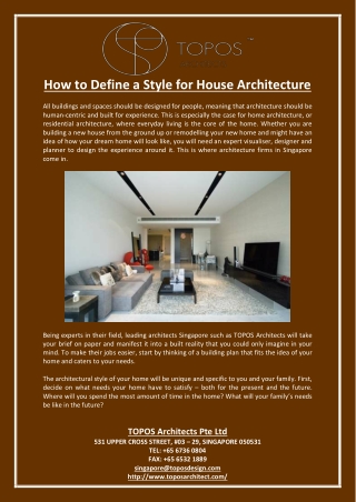 How to Define a Style for House Architecture
