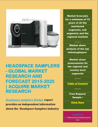 Headspace Samplers - Global Market Research and Forecast 2015-2025