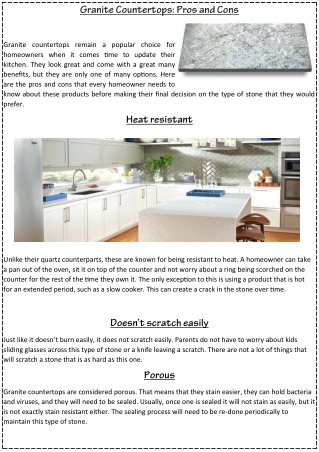 Granite Countertops Pros and Cons