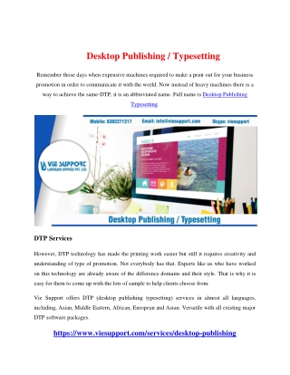 Desktop Publishing / Typesetting