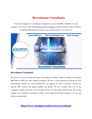 Recruitment Consultants