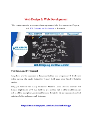 Web Designing and Development