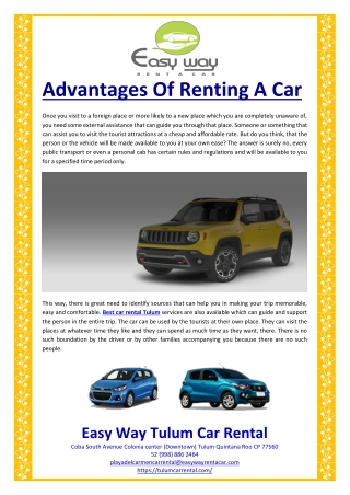 Advantages Of Renting A Car