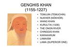 GENGHIS KHAN 1155-1227
