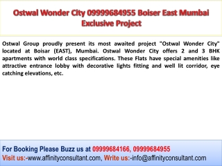 Ostwal Wonder City Boiser East Mumbai Remarkable Apartments