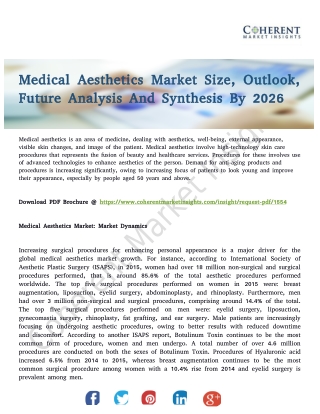 Medical Aesthetics Market 2018 – Segmented Market Growth Till 2026