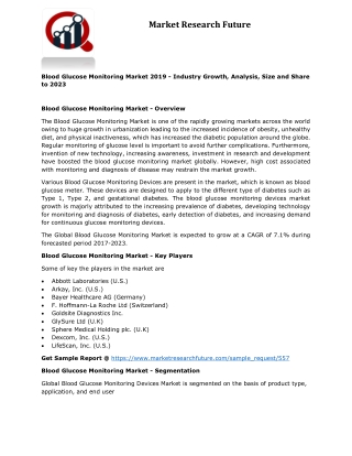 Blood glucose monitoring market 2019